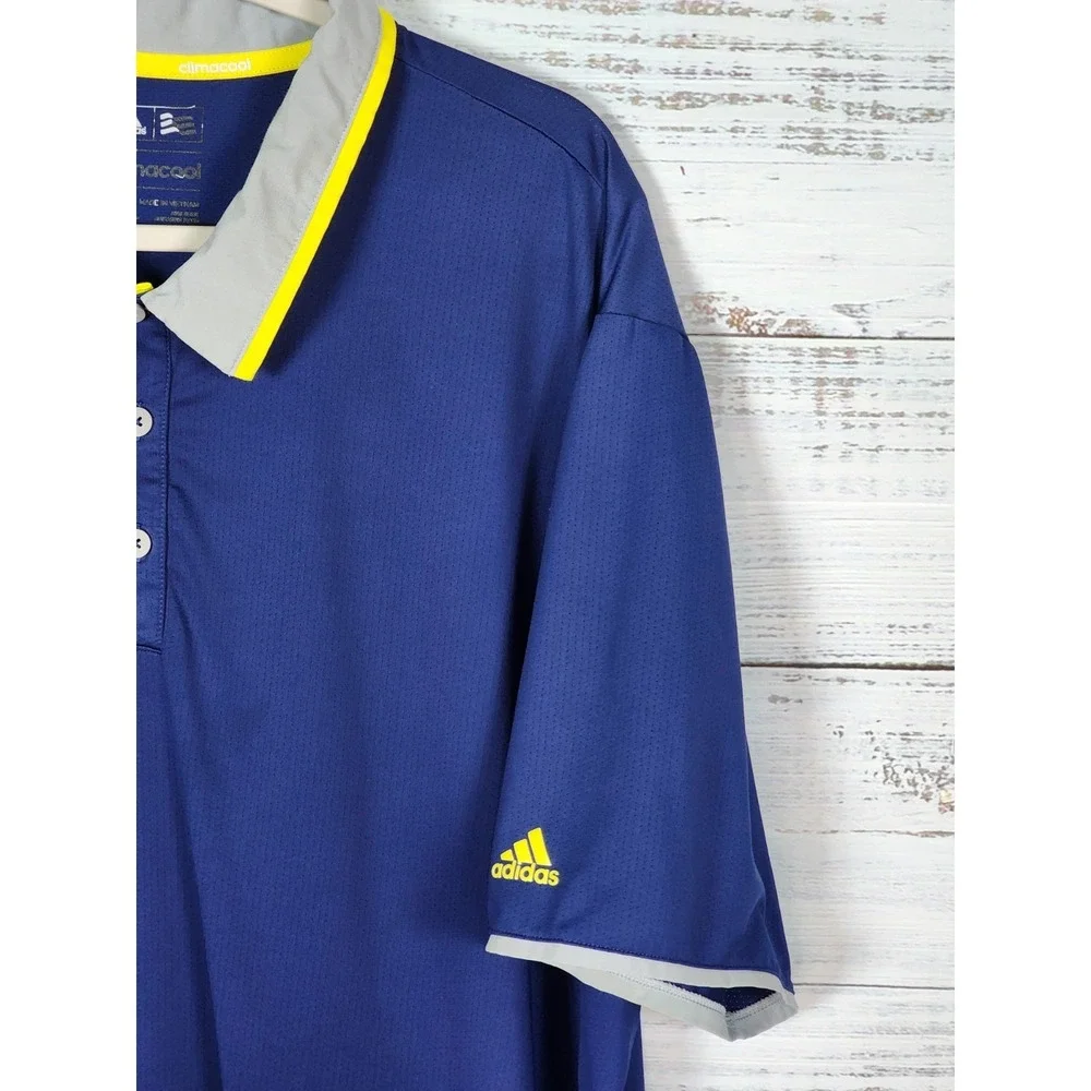 Adidas Polo Golf Shirt Men's Sz 2XL Climacool Navy Blue SL Dri Fit Active Gear